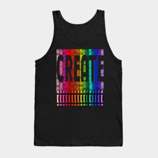 Create with Crayons in Rainbow Color Tank Top